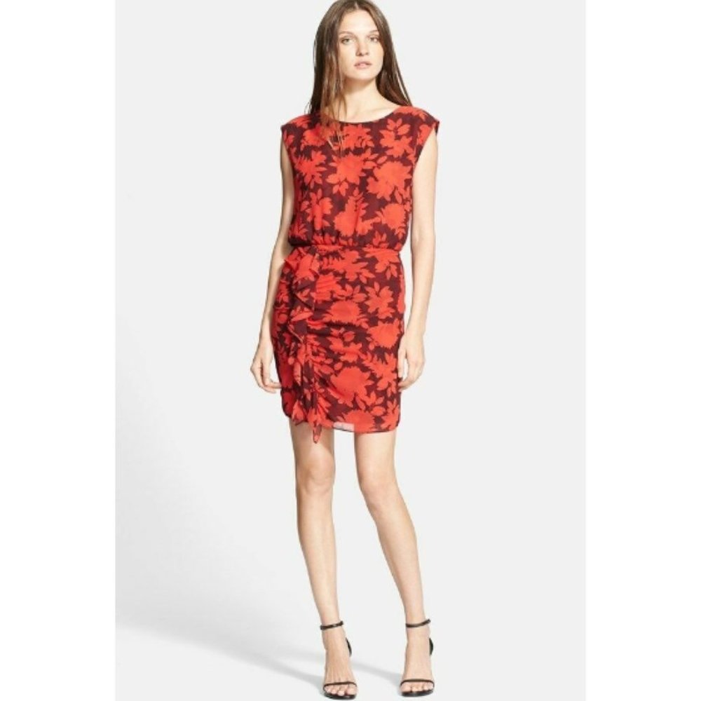 NWT Rebecca Minkoff Red Floral Cap Sleeve Jensen Dress